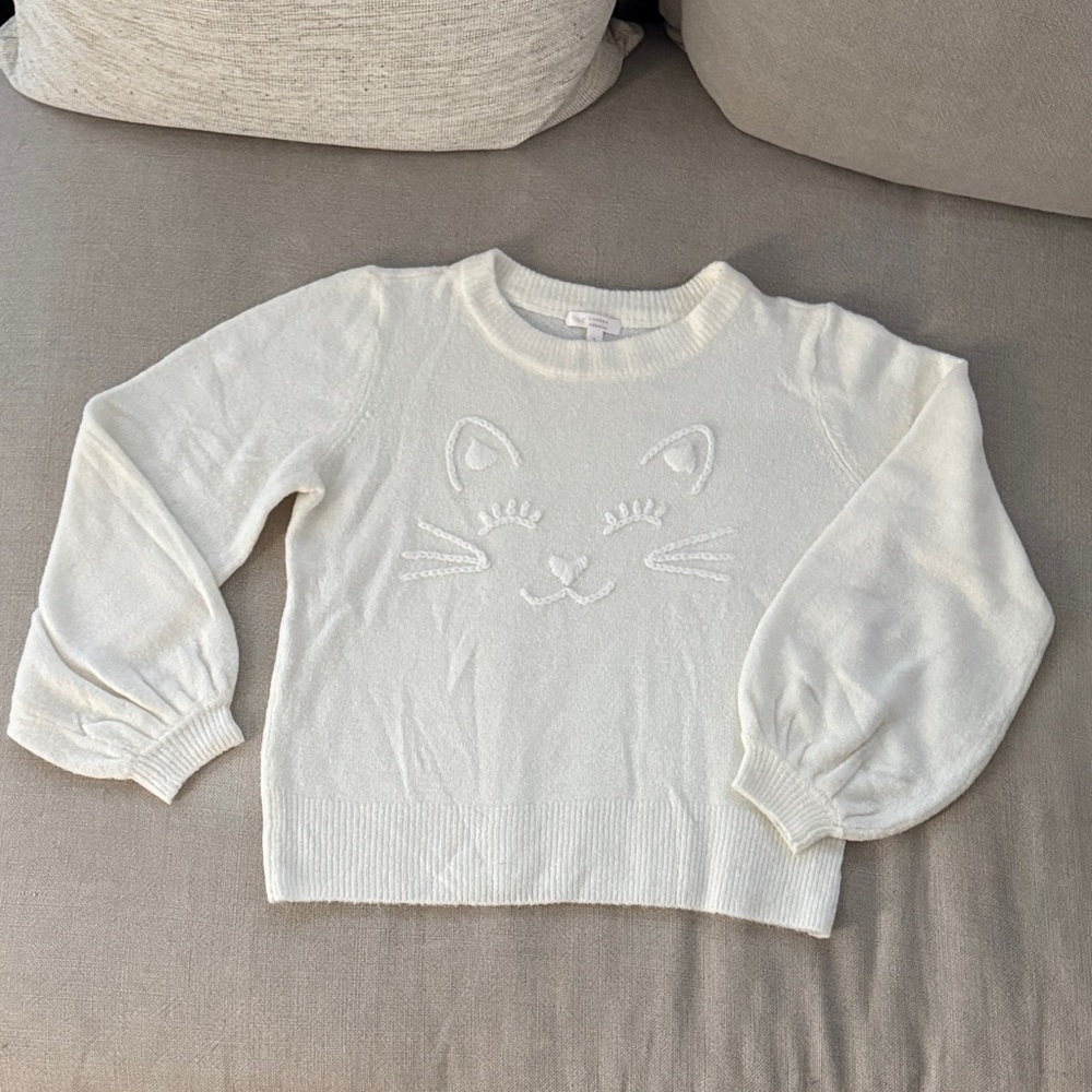 Lauren Conrad Women’s Cream Sweater with Cat Design